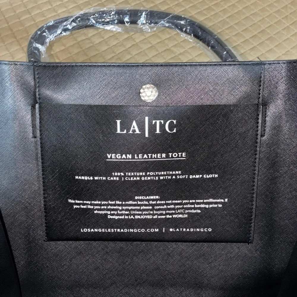 Los Angeles Trading Vegan Leather‎ Tote Bag Black Dress Like Coco Jackie Audrey